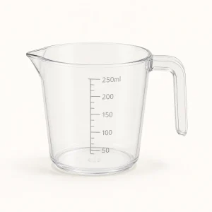 Clear 250 millilitre measuring jug